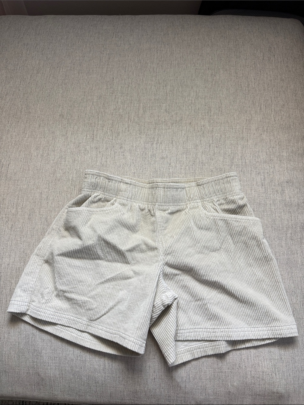 Black Diamond Women's Light Ivory Corduroy Jean Shorts